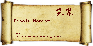 Finály Nándor névjegykártya